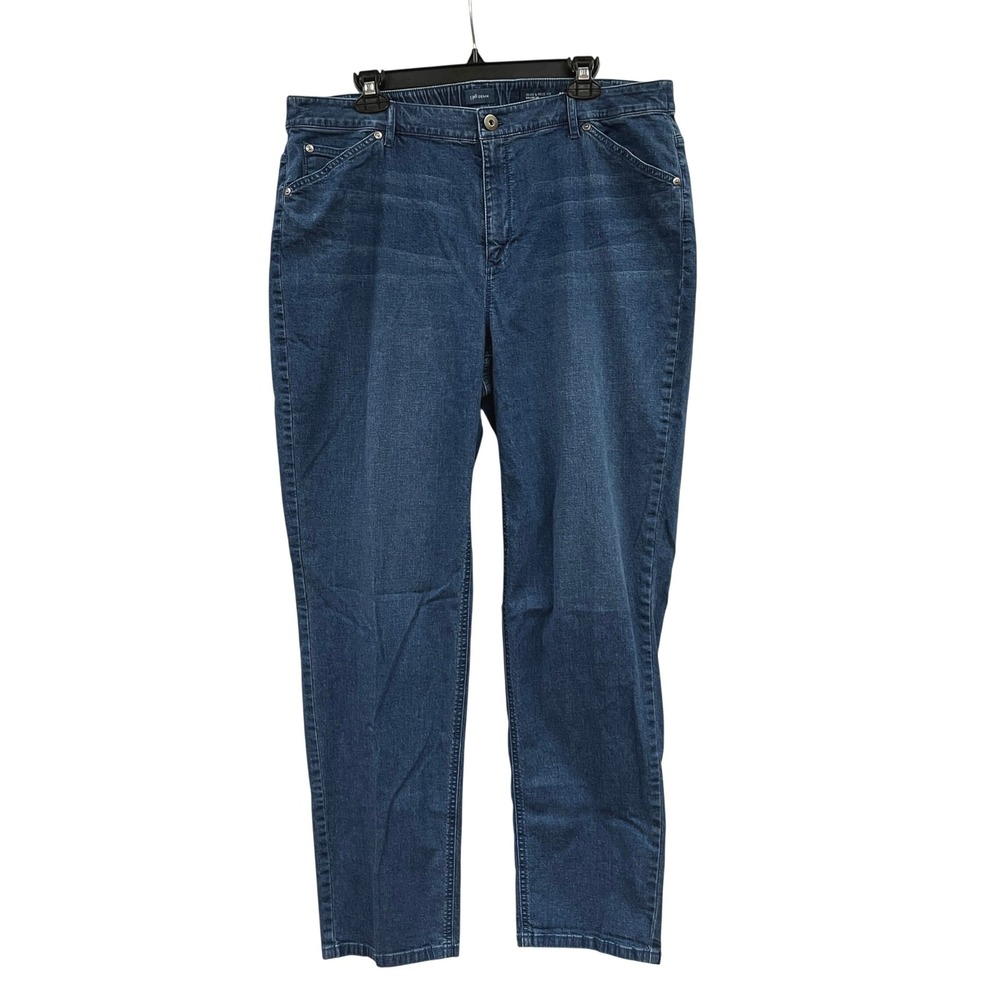 J. Jill Denim Straight Leg Jeans Women 18 Blue Tried & True Fit Med Wash Stretch